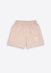 Beige high waist shorts on plain background – East Vibe